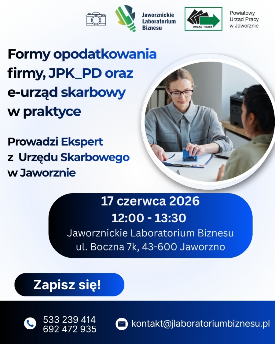 17 czerwca br. Formy opodatkowania firmy, JPK_PD oraz e-urząd skarbowy w praktyce